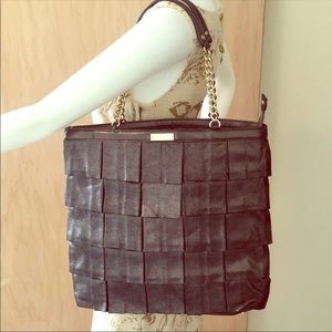 Kate Spade Plisse Bronze Metallic Leather Bag